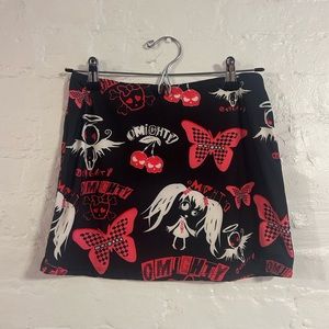 Omighty Pink and Black Gothic Miniskirt
